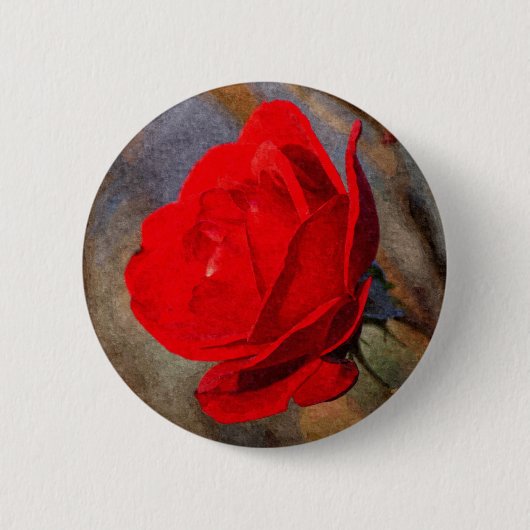 Rode Roos Ronde Button 5,7 Cm (Voorkant)
