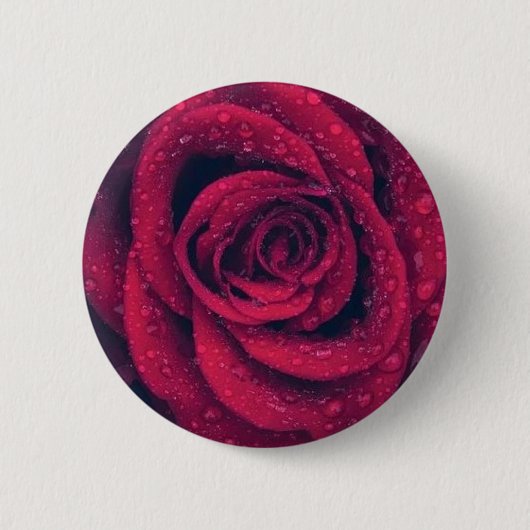 rode roos ronde button 5,7 cm (Voorkant)