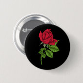 Rode roos ronde button 5,7 cm (Voorkant /achterkant)