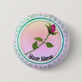 Rode Roos Ronde Button 5,7 Cm