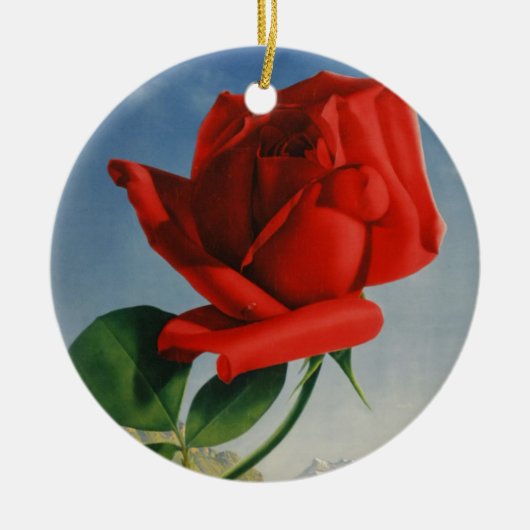  Rode Roos Roos Roos ZZwitserland Keramisch Ornament (Voorkant)