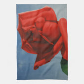 Rode Roos Roos Roos ZZwitserland Theedoek (Verticaal)