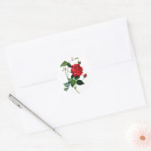 Rode roos, Rosa inermis, P.J.Redoute Ronde Sticker (Envelop)
