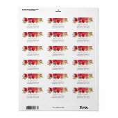 Rode Roos & Roze Bloem 2 Retouradres Etiket (Full Sheet)