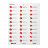 Rode Roos & Roze Bloem Retouradres Etiket (Full Sheet)