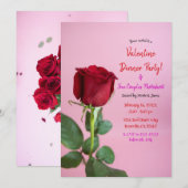 Rode Roos Roze Bloemendinerfeest Verjaardag Kaart (Voorkant / Achterkant)
