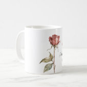 Rode Roos Roze Witte Vlinderdromen Koffiemok (Voorkant links)
