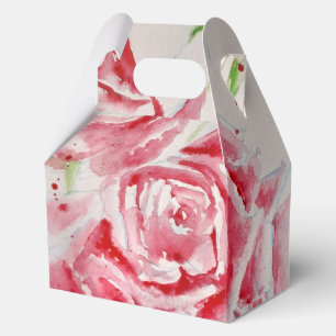 Rode Roos Rozen Bloem Patroon Papier Feestbord Bedankdoosjes