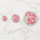 Rode Roos Rozen Bloem Patroon Papier Feestbord Confetti (Achterkanten)