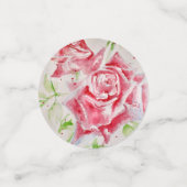 Rode Roos Rozen Bloem Patroon Papier Feestbord Confetti (Kleine voorkant)