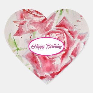 Rode Roos Rozen Bloem Patroon Papier Feestbord Hart Sticker