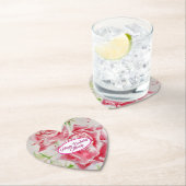 Rode Roos Rozen Bloem Patroon Papier Feestbord Kartonnen Onderzetters (Insitu)