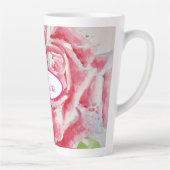 Rode Roos Rozen Bloem Patroon Papier Feestbord Latte Mok (Rechts)