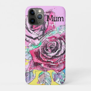 Rode Roos Rozen Waterverf Bloem Bloemen Case-Mate iPhone Case