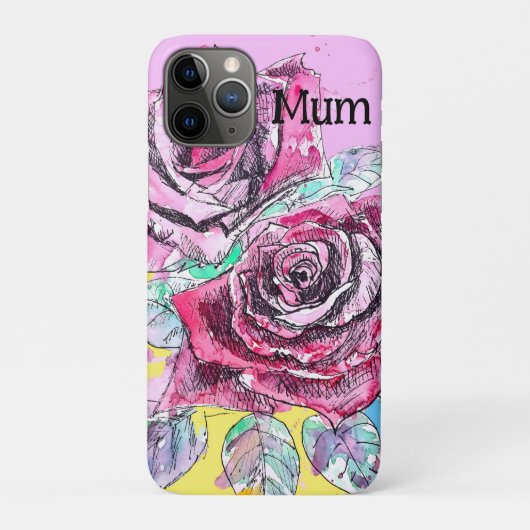 Rode Roos Rozen Waterverf Bloem Bloemen Case-Mate iPhone Case (Achterkant)
