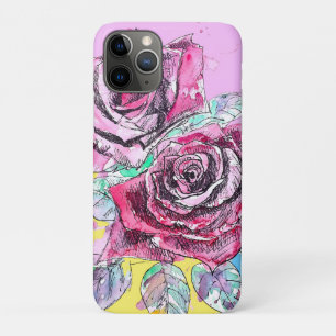 Rode Roos Rozen Waterverf Bloemstuk Bloemen Bloem Case-Mate iPhone Case