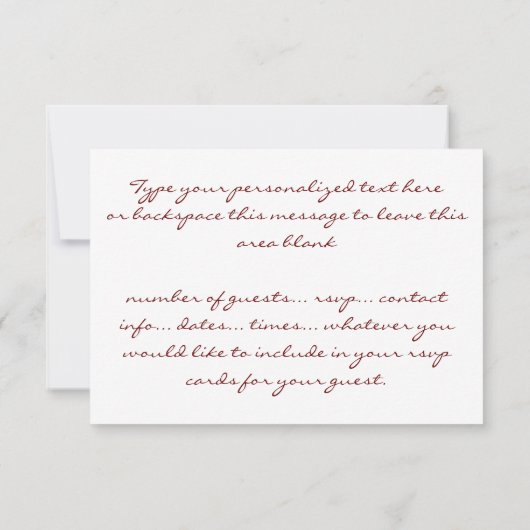 Rode Roos RSVP Persoonlijke Roos Kaarten (Achterkant)