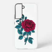 Rode roos samsung galaxy hoesje (Achterkant)