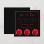 Rode Roos Save the Date Uitnodiging (Voorkant / Achterkant)