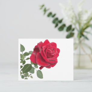 Rode roos schilderij briefkaart