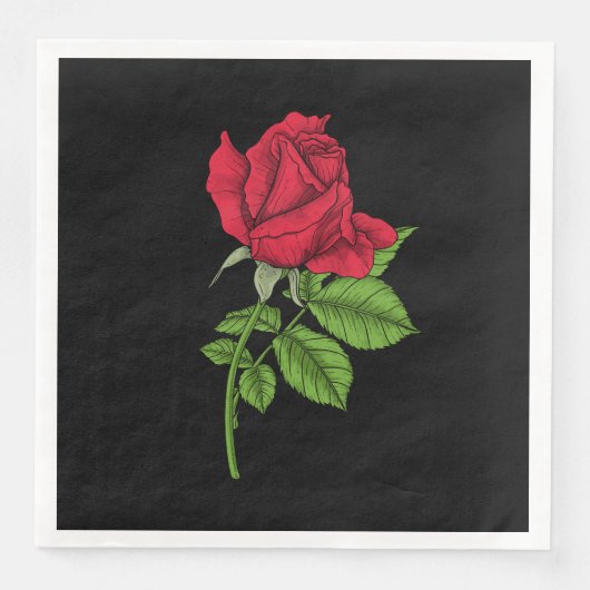 Rode roos servet (Voorkant)