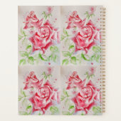 Rode Roos Shabby Chic Waterverfrozen Rozen Roze Bl Planner (Achterkant)