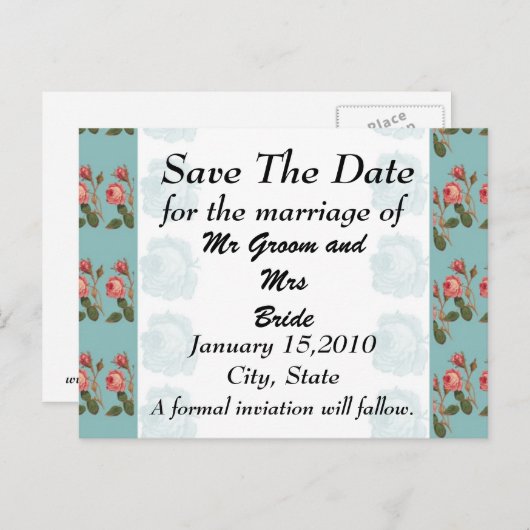 Rode Roos Sla de Dag Reddings Postkaart Aankondigingskaart (Voorkant / Achterkant)