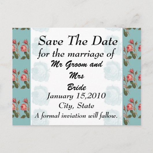 Rode Roos Sla de Dag Reddings Postkaart Aankondigingskaart (Voorkant)