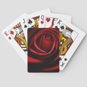 Rode Roos Speelkaarten, standaard index gezichten. Pokerkaarten