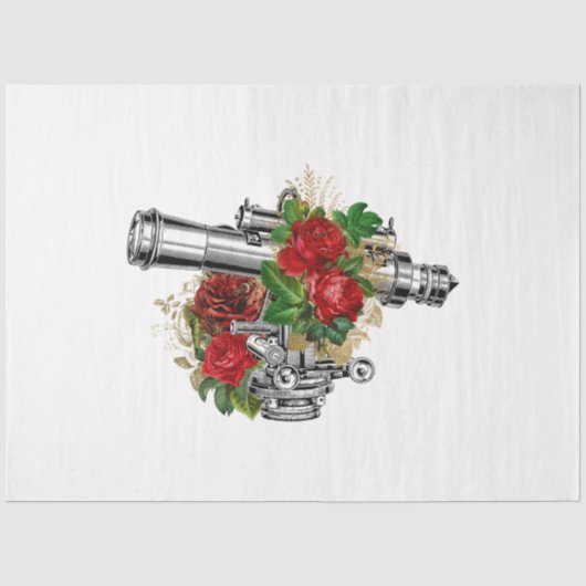 Rode Roos Steampunk Serie Ontwerp 9 Tissuepapier (Voorkant)