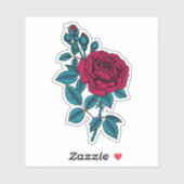 Rode roos sticker (Vel)