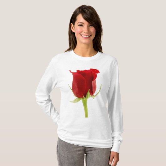 Rode roos t-shirt (Voorkant volledig)