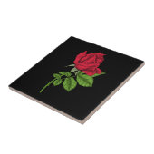 Rode roos tegeltje (Zijkant)