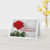 Rode Roos tegen Witte Muur Kaart (Gele Bloem)