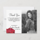 Rode Roos Ter Herinnering Dankkaart Kaart (Voorkant)