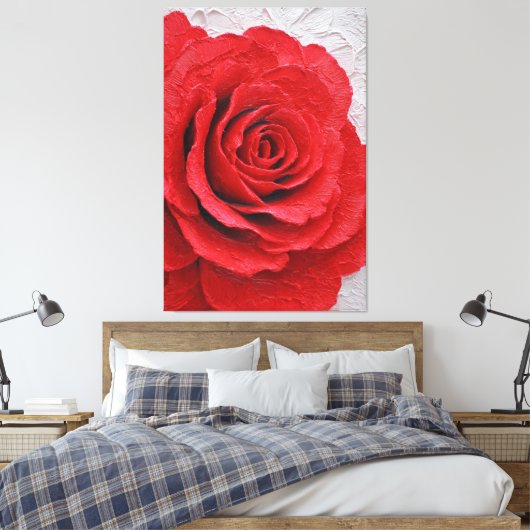 Rode Roos Textuur Abstracte Wandkunst Canvas Afdruk (Insitu (Slaapkamer))