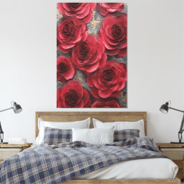 Rode Roos Textuur Abstracte Wandkunst Canvas Afdruk