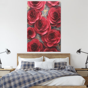 Rode Roos Textuur Abstracte Wandkunst Canvas Afdruk