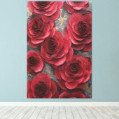 Rode Roos Textuur Abstracte Wandkunst Canvas Afdruk (Insitu (Houten vloer))