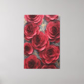 Rode Roos Textuur Abstracte Wandkunst Canvas Afdruk (Voorkant)