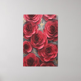 Rode Roos Textuur Abstracte Wandkunst Canvas Afdruk