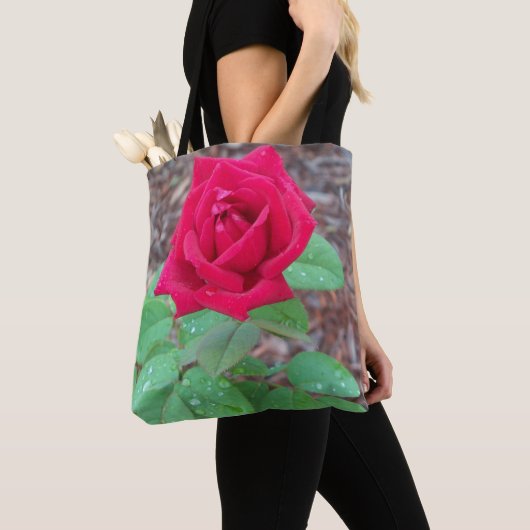 Rode Roos Tote Bag (Dichtbij)