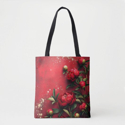 Rode roos tote bag (Voorkant)