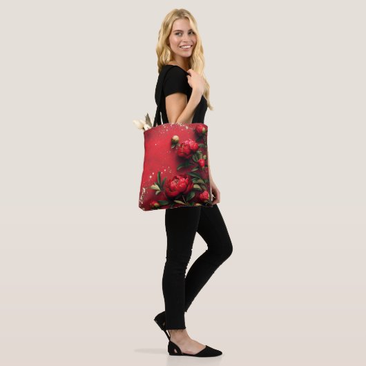 Rode roos tote bag (Op model)