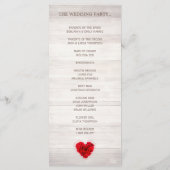 Rode roos trouwensprogramma hhn01 programmakaart (Achterkant)