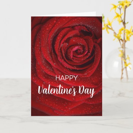 Rode Roos, Valentijn Kaart (Gele Bloem)