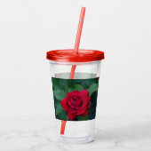 Rode Roos Van dichtbij Acryl Drinkbeker (Achterkant)