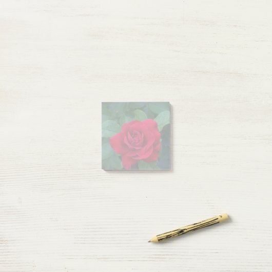 Rode Roos Van dichtbij Post-it® Notes (Op bureau)