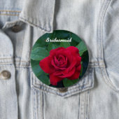 Rode Roos van dichtbij Ronde Button 4,0 Cm (In situ)