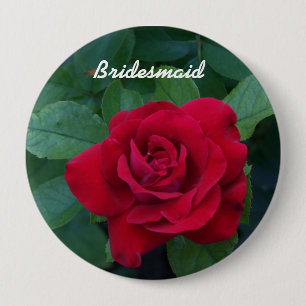 Rode Roos van dichtbij Ronde Button 4,0 Cm